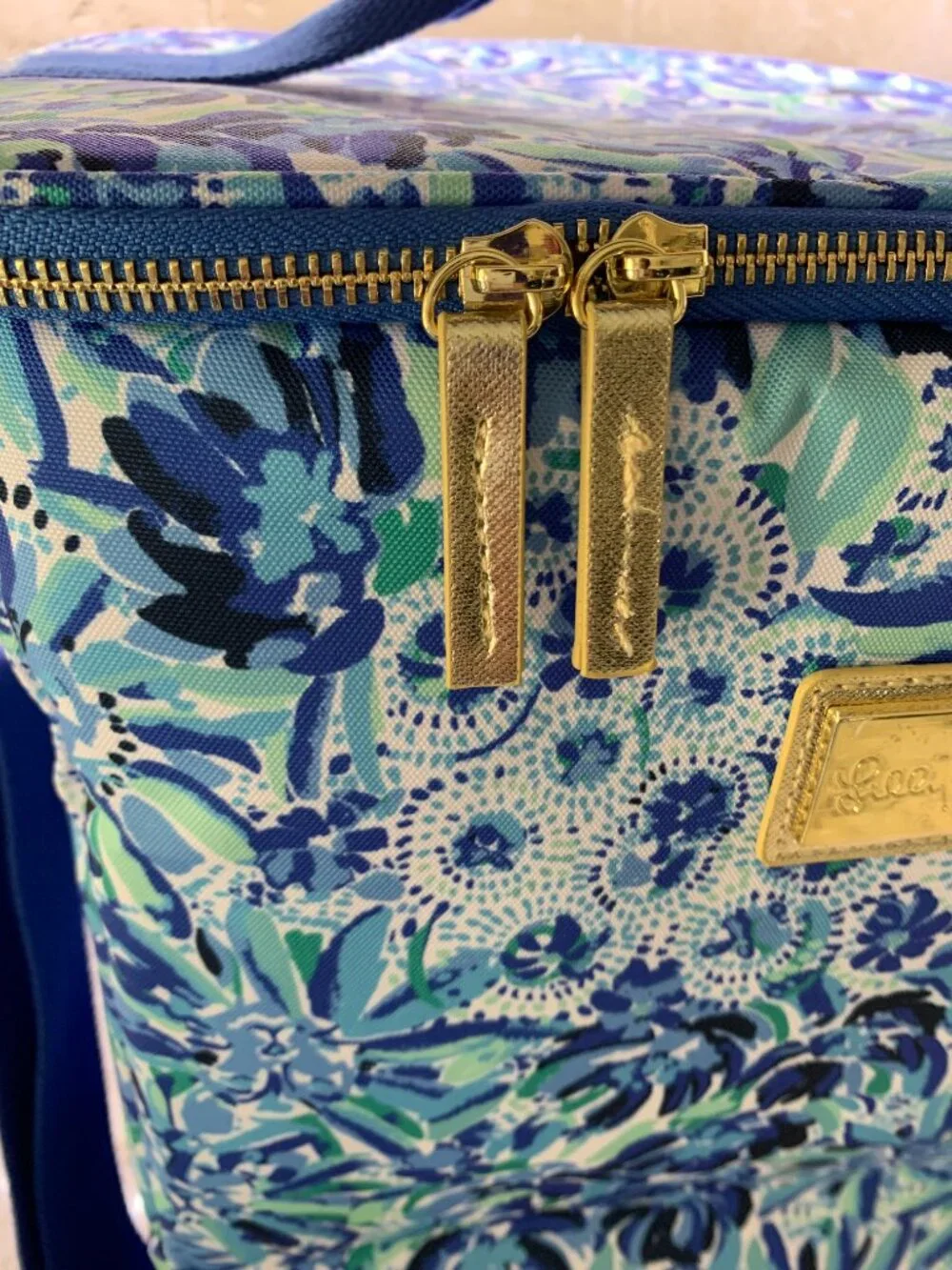 Lilly Pulitzer Insulated Cooler Wine Carrier Bag Blue NWT